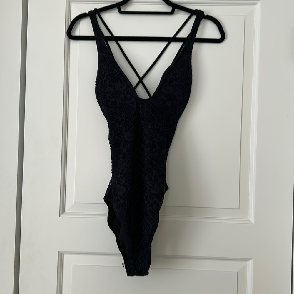 Polo knit one piece with straps back